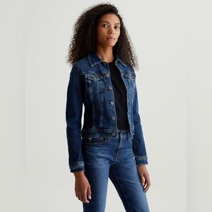 NWT AG Robyn Denim Jacket Alliance Dark Blue Light Weight Stretch Size XL